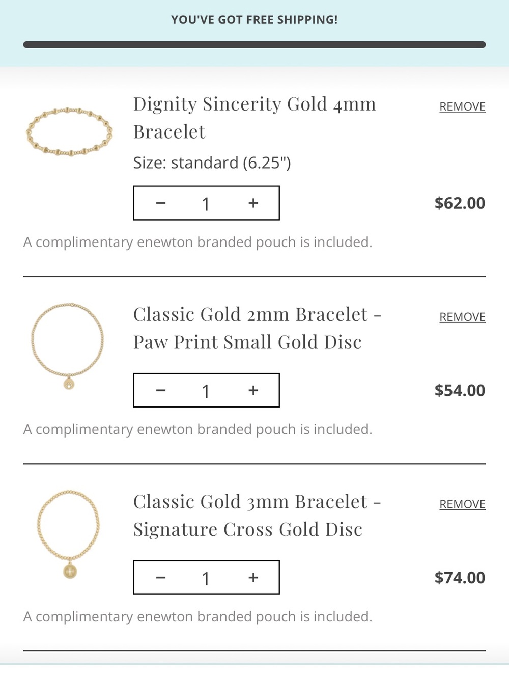 Newton Gold Beaded Bracelet Set - Cream Pouches Included - Picture 2 of 2